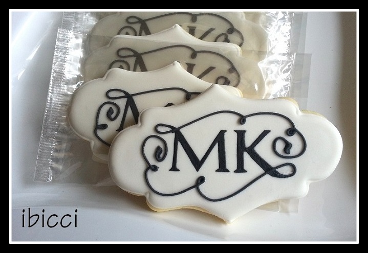 MK monogram wedding cookies MK monogram wedding cookies